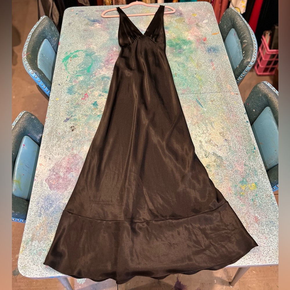 Jones New York Black Satin Bias Cut Slip/ Dress